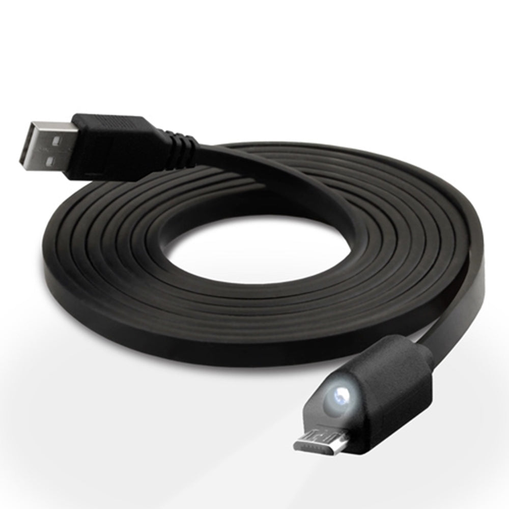 Naztech Micro-USB Ladekabel med Lys 1.8m - Sort