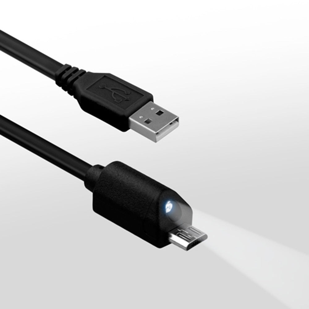 Naztech Micro-USB Ladekabel med Lys 1.8m - Sort