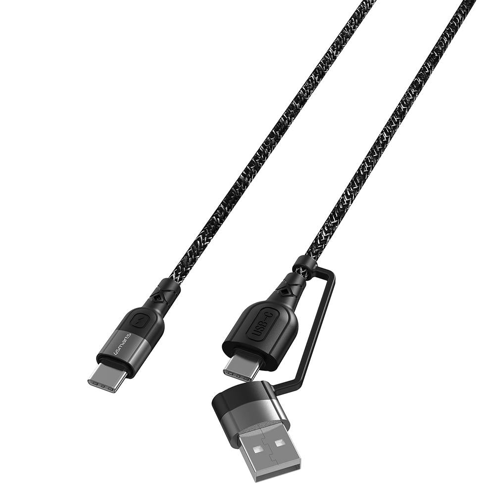4Smarts ComboCord USB-A til USB-C Kabel PD 60W - 1,5m. - Sort | Kabel - USB-C til USB-C | TABLETCOVERS.DK