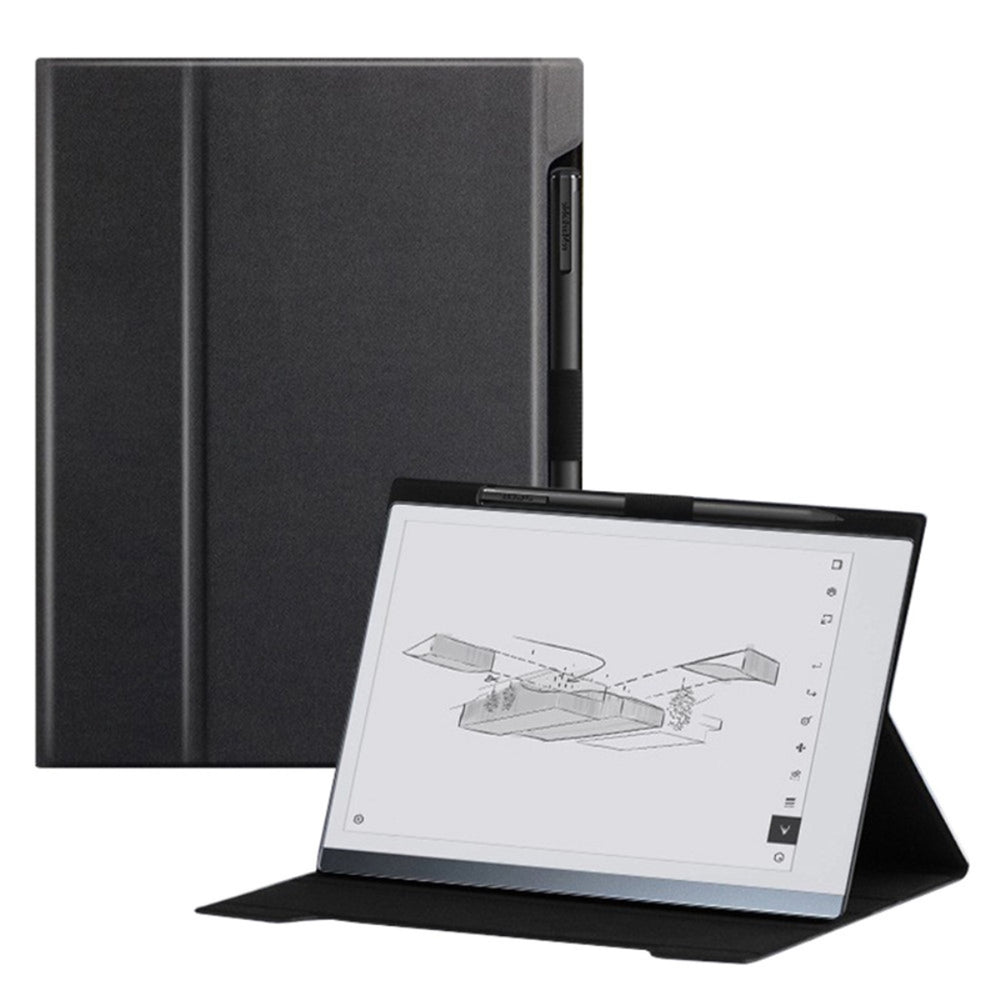 EIDERWOOD ReMarkable 2 Læder Flip Cover m. Standerfunktion & Penholder - Sort