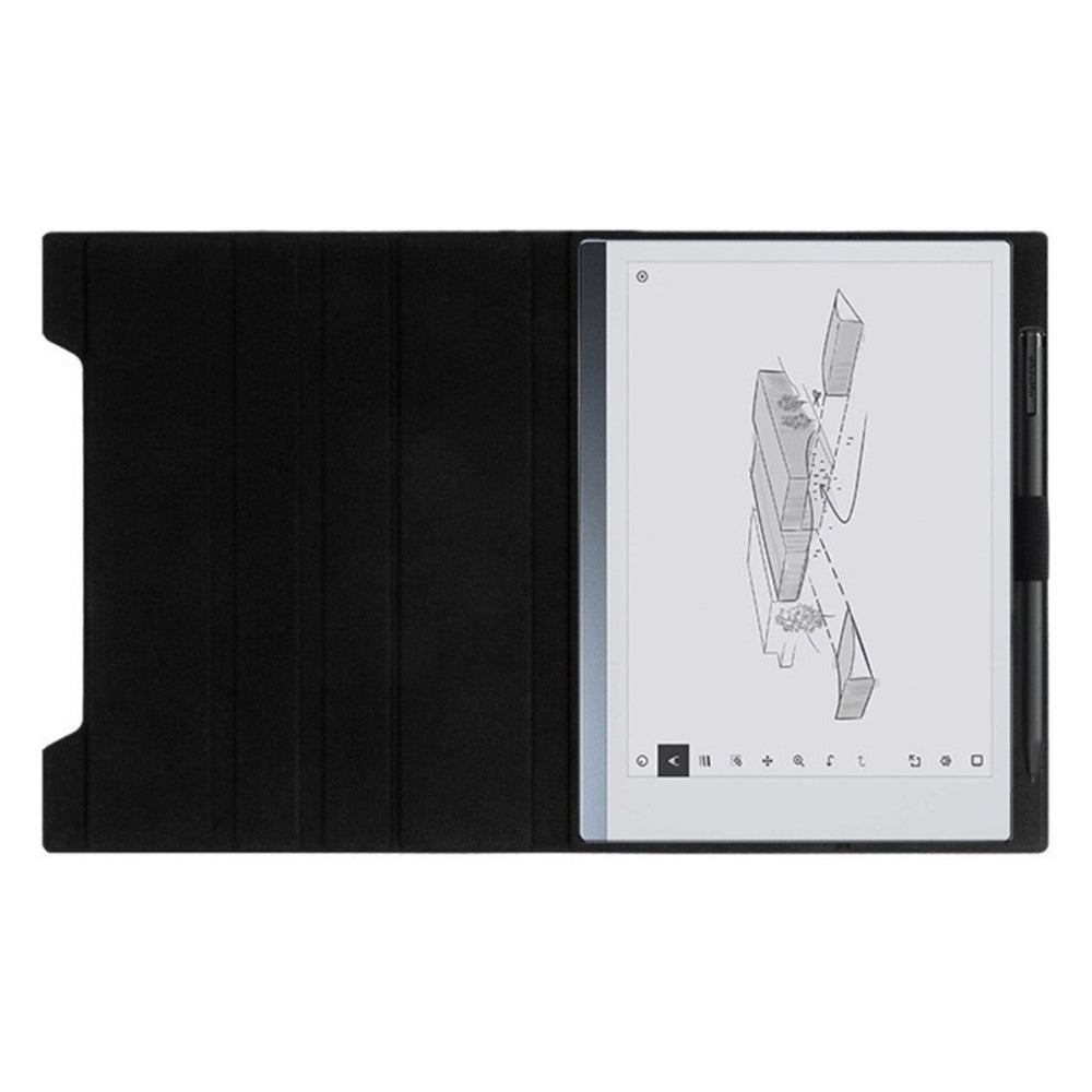 EIDERWOOD ReMarkable 2 Læder Flip Cover m. Standerfunktion & Penholder - Sort
