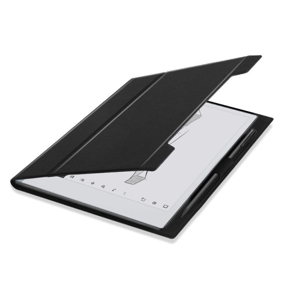 EIDERWOOD ReMarkable 2 Læder Flip Cover m. Standerfunktion & Penholder - Sort