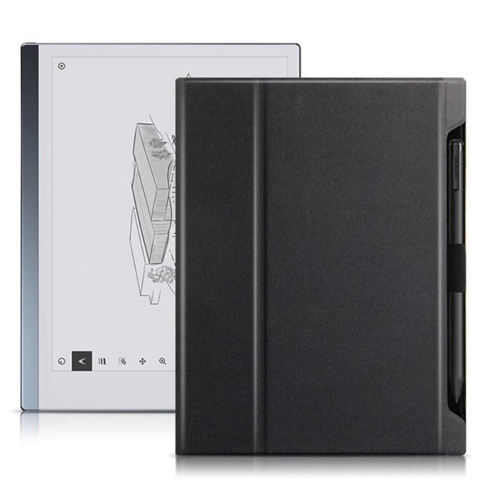 EIDERWOOD ReMarkable 2 Læder Flip Cover m. Standerfunktion & Penholder - Sort