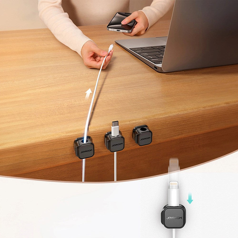 Joyroom JR-ZS368 Magnetisk Kabel Klips Holder - 3 Stk - Sort